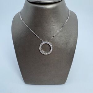 Certified Circle Of Love Moissanite Sterling Silver Pendant